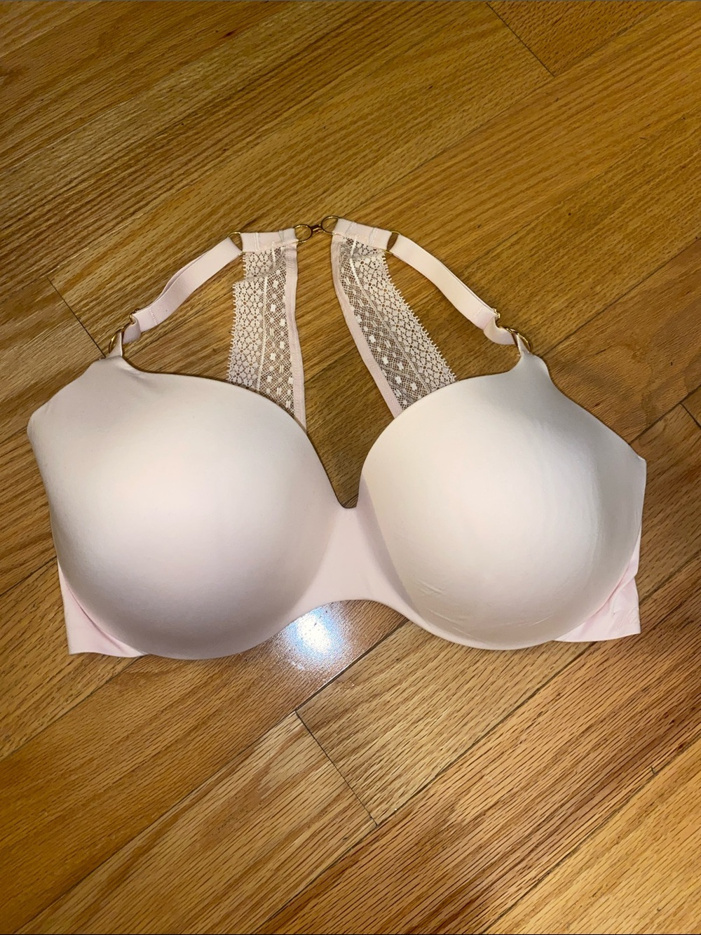 Victoria's Secret Light Pink Lace-Back Molded Bra